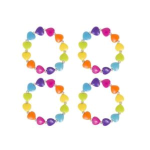 Recheio Para Pinhatas & Brindes Para Festas - 4 Pulseiras Elásticas Com Corações