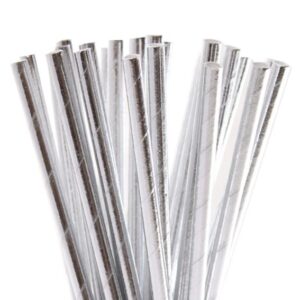 Palhinhas De Papel Prata Metalizadas