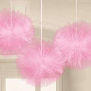 Pompom Em Tulle Rosa