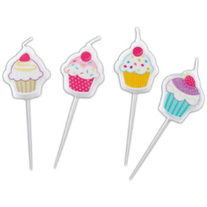 4 Velas Cupcakes Coloridos