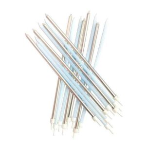 Vela Mix Azul Metalizada 18 Cm - 16 Unidades