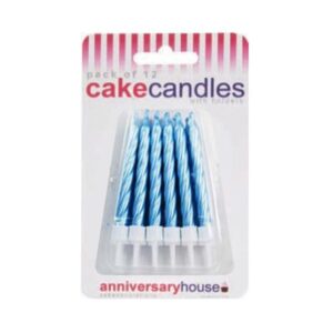 Velas Riscadas Com Suporte - Azul