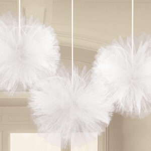 Pompom Em Tulle Branco